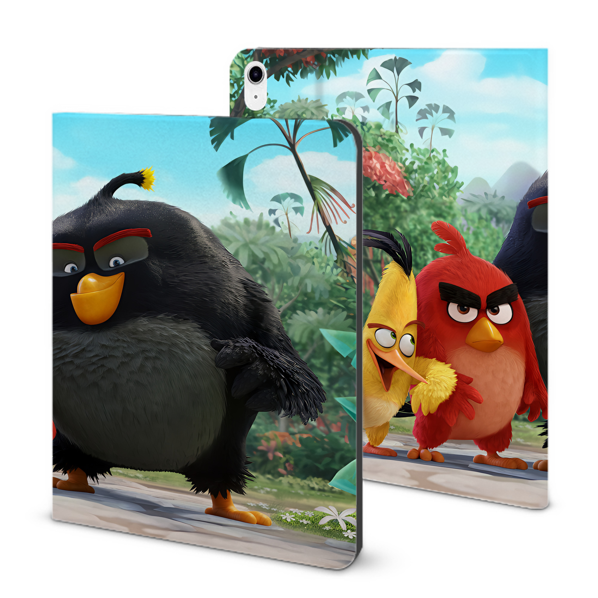 （画像用） Angry Birds アングリーバード IPad ケース ブック型 PUレザー TPU 耐衝撃 軽量 薄型 ペン収納なし 全面保護 IPad 各モデル対応